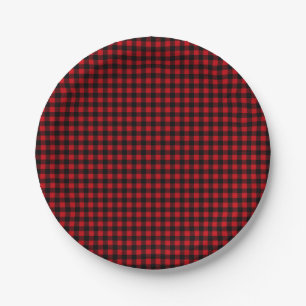 Buffalo Plaid Boho Rustic Cabin Paper Plate