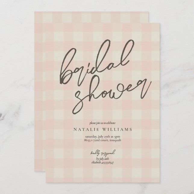 Buffalo Plaid Bridal Shower Invitation (Front/Back)