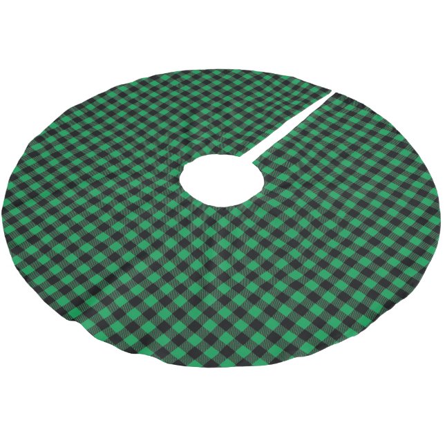 Buffalo Plaid Brushed Polyester Tree Skirt (Angled)
