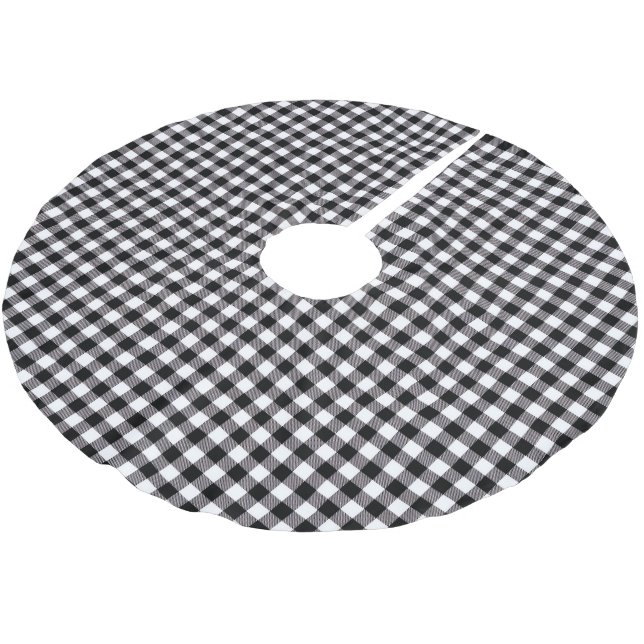 Buffalo Plaid Brushed Polyester Tree Skirt (Angled)