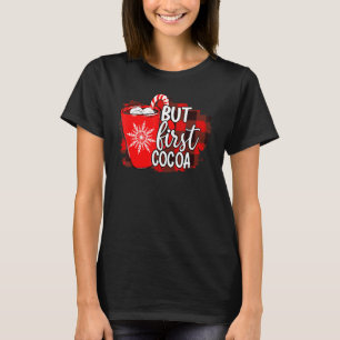Buffalo Plaid But First Hot Cocoa Christmas Winter T-Shirt