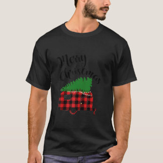 Buffalo plaid camp trailer merry christmas with xm T-Shirt