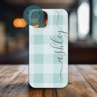 Buffalo Plaid Check Calligraphy CAN edit colour Case-Mate iPhone 14 Case