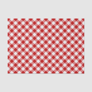 Buffalo Plaid Check Red White Tissue Paper