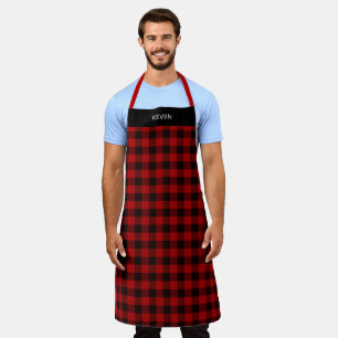 Buffalo Plaid Check with Name or Monogram Apron