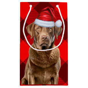 Buffalo Plaid Chesapeake Bay Christmas Dog Small Gift Bag