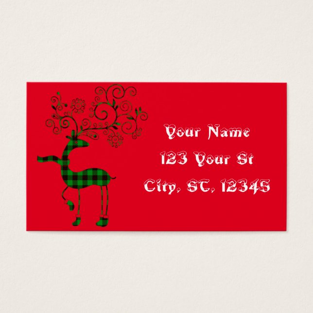 Buffalo Plaid Christmas Deer Thunder_Cove (Front)