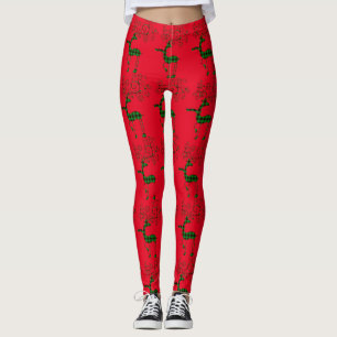 Buffalo Plaid Christmas Deer Thunder_Cove Leggings