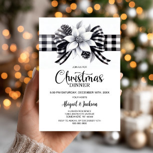 Buffalo Plaid Christmas Dinner Invitation