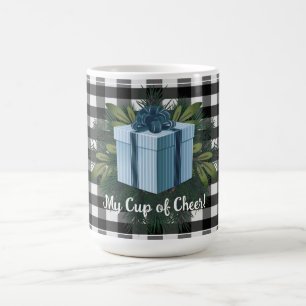 Buffalo Plaid Christmas Gift   Blue Coffee Mug
