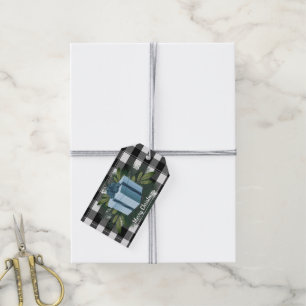 Buffalo Plaid Christmas Gift Blue Gift Tags