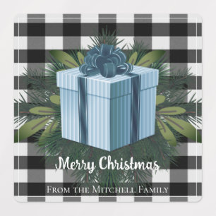 Buffalo Plaid Christmas Gift   Blue Holiday