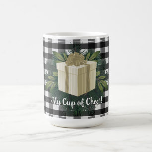 Buffalo Plaid Christmas Gift Gold Coffee Mug