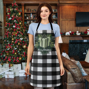 Buffalo Plaid Christmas Gift Green Apron