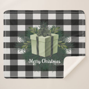 Buffalo Plaid Christmas Gift Green Holiday Sherpa Blanket