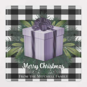 Buffalo Plaid Christmas Gift Purple Holiday
