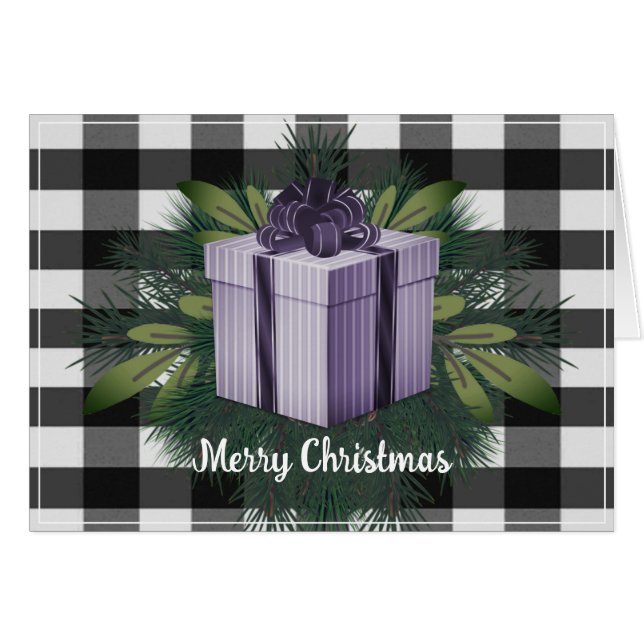 Buffalo Plaid Christmas Gift | Purple Holiday (Front Horizontal)