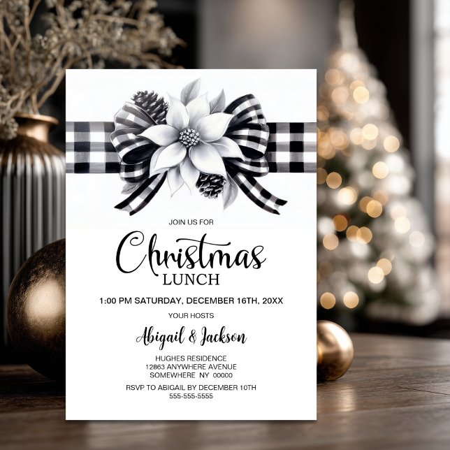 Buffalo Plaid Christmas Lunch Invitation (Creator Uploaded)