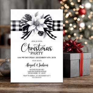 Buffalo Plaid Christmas Party Invitation