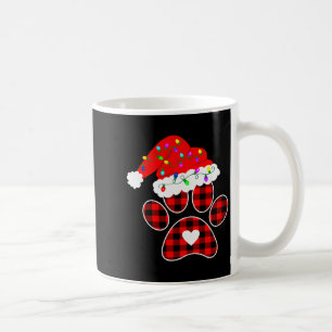 Buffalo Plaid Christmas Paw Dog With Santa Hat &am Coffee Mug