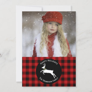 Buffalo Plaid Christmas Photo Greeting Card