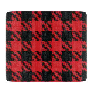 Buffalo Plaid Christmas Red and Black Check Cutting Board