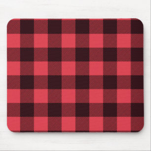 Buffalo Plaid Christmas Red and Black Check Mouse Pad