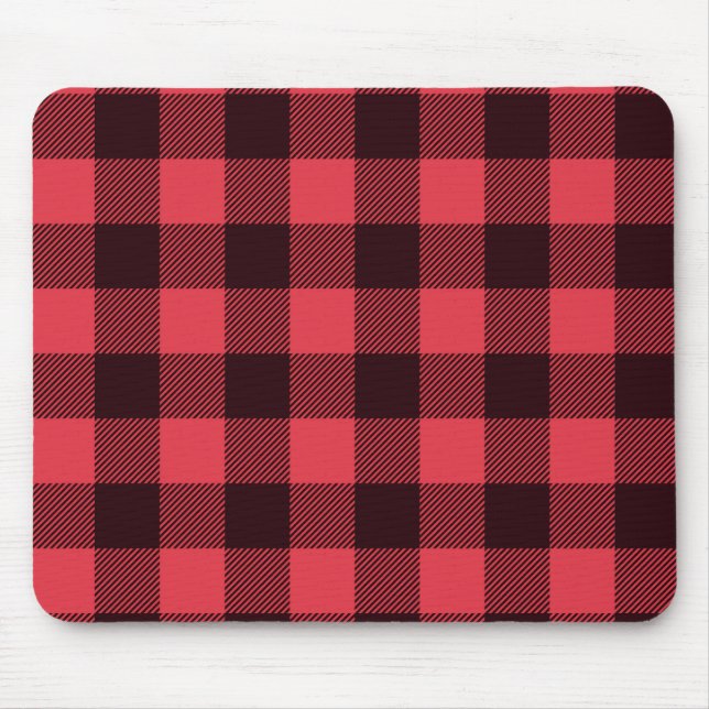 Buffalo Plaid Christmas Red and Black Check Mouse Pad (Front)