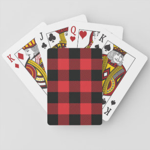 Buffalo Plaid Christmas Red and Black Check Playing Cards