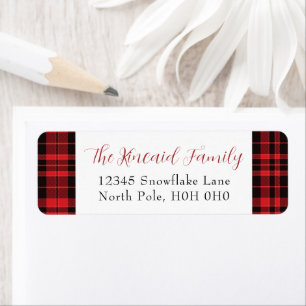 Buffalo Plaid Christmas Return Address Label