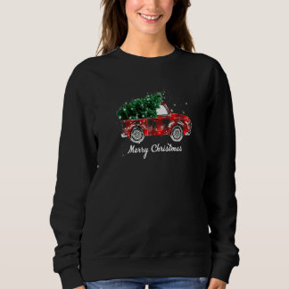 Buffalo Plaid Christmas Tree Red Truck Matching Fa Sweatshirt
