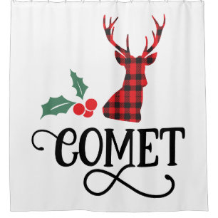 Buffalo Plaid Comet  Shower Curtain