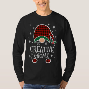Buffalo Plaid Creative Gnome Christmas Family Mat T-Shirt