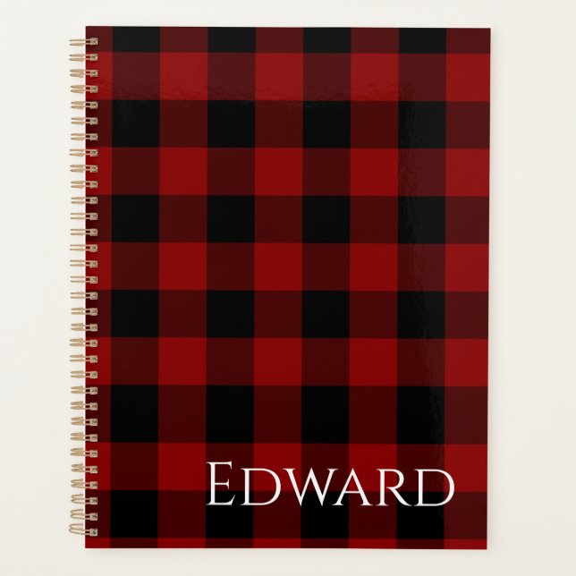 Buffalo Plaid Custom Planner (Front)