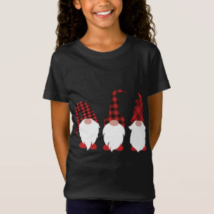 Buffalo Plaid Cute Gnomes Christmas T-Shirt