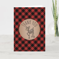 Buffalo Plaid Deer Baby Shower Thank You