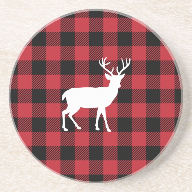 Buffalo Plaid - Deer Coaster (Front)