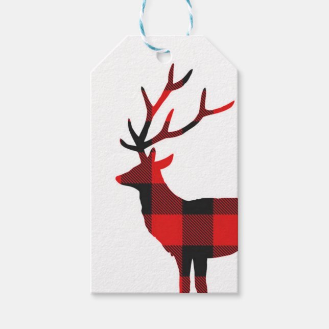 Buffalo Plaid Deer | Gift Tags (Front)