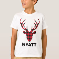 Buffalo Plaid Deer Head Family