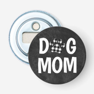 Buffalo Plaid DOG MOM Pawprint Bottle Opener