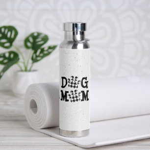 Buffalo Plaid DOG MOM Pawprints   Water Bottle