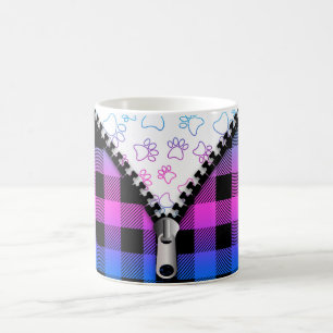 Buffalo Plaid Dog Paws Coffee Mug