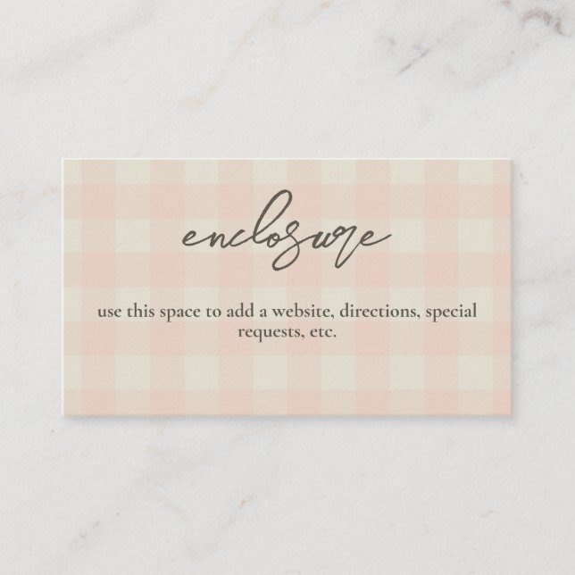 Buffalo Plaid Engagement Party Enclosure Card (Front)