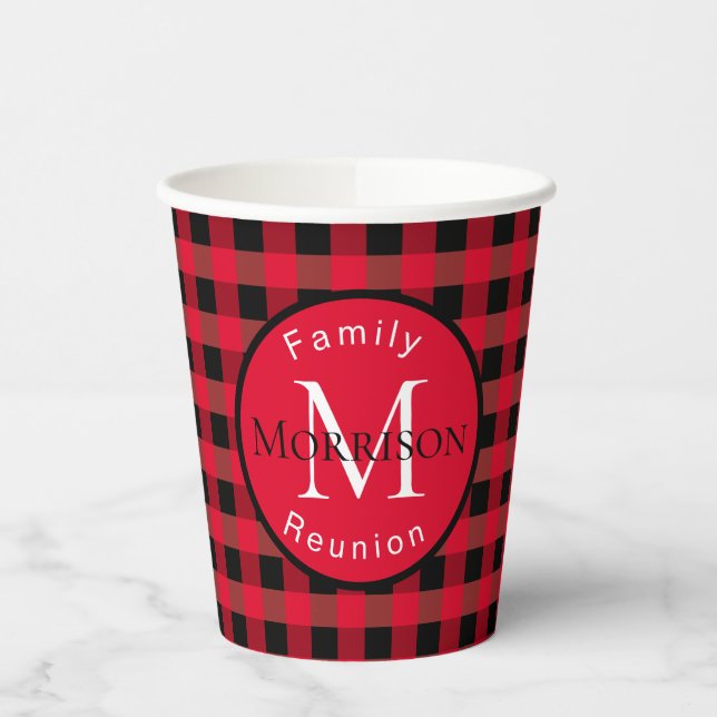 Buffalo plaid event  paper cups (Left)