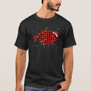 Buffalo Plaid Family Matching Flounder Fish Christ T-Shirt
