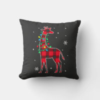 Buffalo Plaid Family Matching Giraffe Christmas Pa