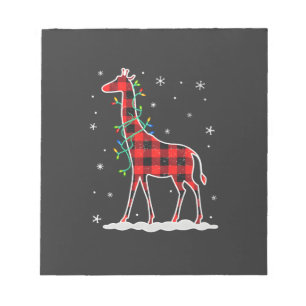 Buffalo Plaid Family Matching Giraffe Christmas Pa Notepad