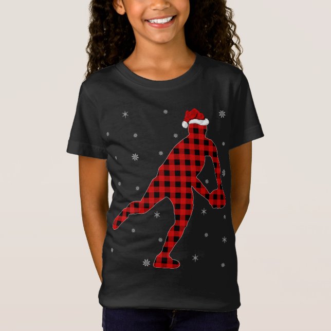 Buffalo Plaid Family Matching Rugby Player Christm T-Shirt (Front)