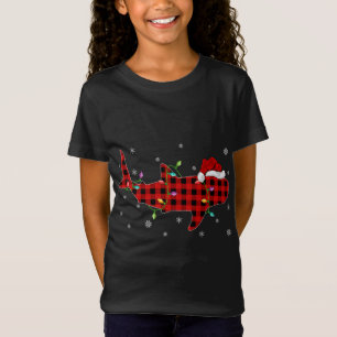 Buffalo Plaid Family Matching Whale Shark Christma T-Shirt