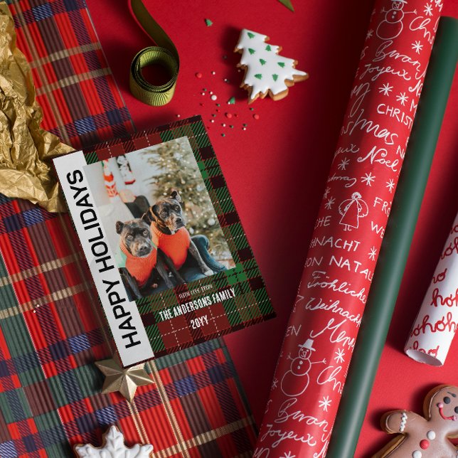 Buffalo plaid Flat Holiday Card (Creator Uploaded)